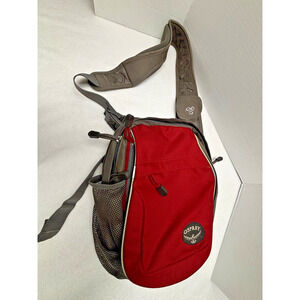 Osprey Veer Vertical Shoulder Bag Backpack Sling Messenger Crossbody Red/Gray